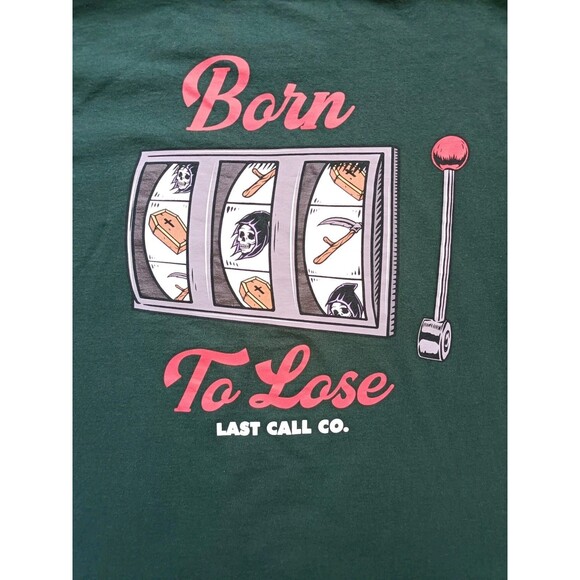 Last Call Co Grim Reaper T-Shirt Men's Medium Green Short Sleeve - Picture 2 of 8